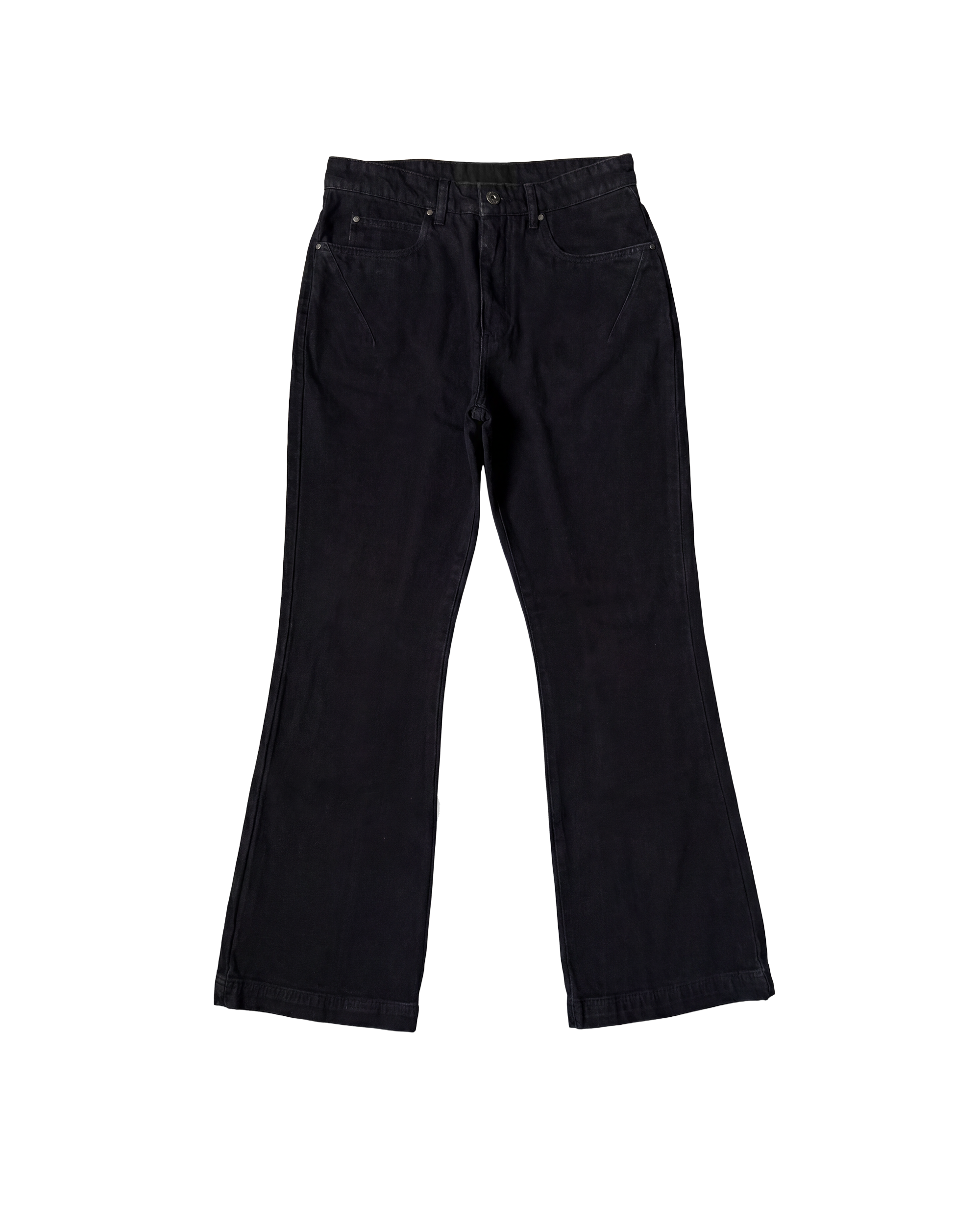 BLACK TWILL/DENIM BOOTCUT PANTS