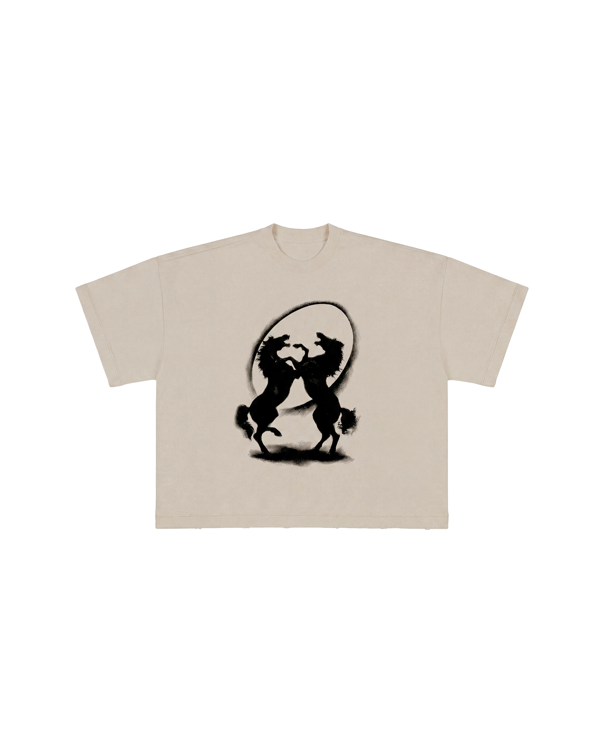 BLK HORSES BOXY TEE